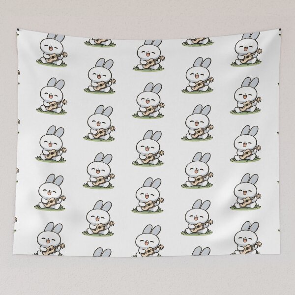 Aperçu de l'œuvre Joyful Bunny Playing Ukulele créée et vendue par UmbrellaStudio1.