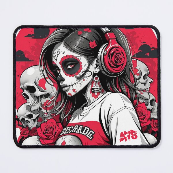 Item preview, Sugar Skull Girl with Red Roses & Skulls designed and sold by A78-Designs.