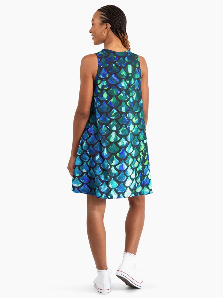 fitted lace wedding dress Rainbow Fish Scales Skater Dress S