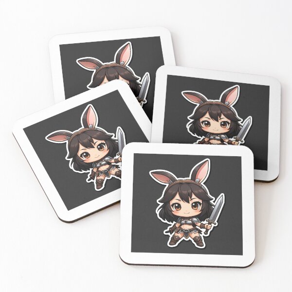 Item preview, A Beautiful Cute Chibi Bunny Girl Rpg Barbarian Sticker Very Kawaii designed and sold by HikariAtelier.