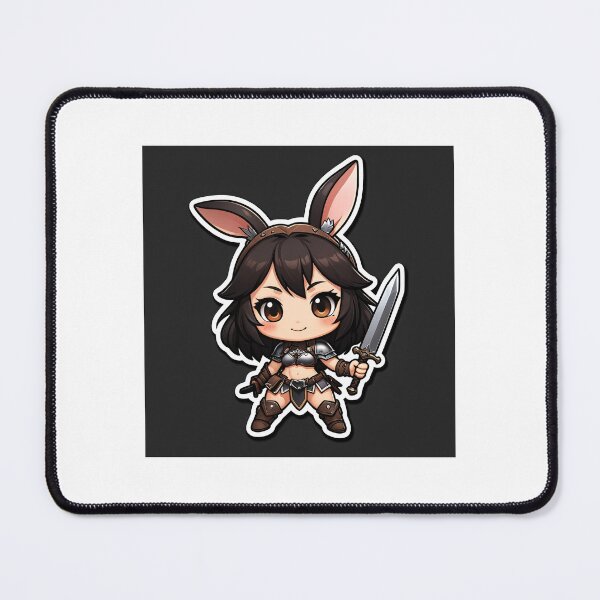Item preview, A Beautiful Cute Chibi Bunny Girl Rpg Barbarian Sticker Very Kawaii designed and sold by HikariAtelier.