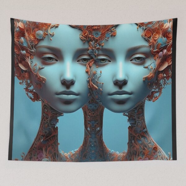 Item preview, A Fractal Portrait of Twins. designed and sold by nyathiwa.