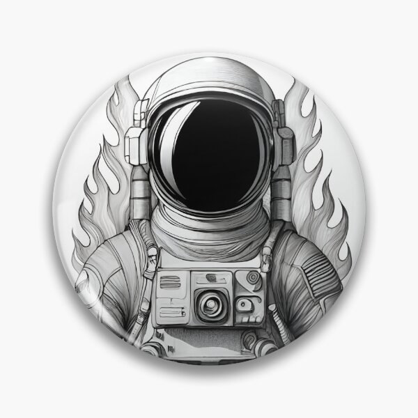 Artikelvorschau, Graphitflammen des Astronauten entworfen und verkauft von DistincTee.