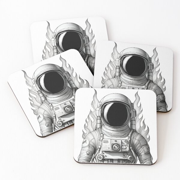 Item preview, Astronaut's Graphite Flames designed and sold by DistincTee.
