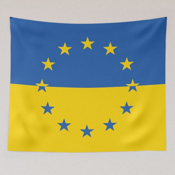Item preview, Ukraine Ukrainian EU Europe European Flag designed and sold by FlagX.