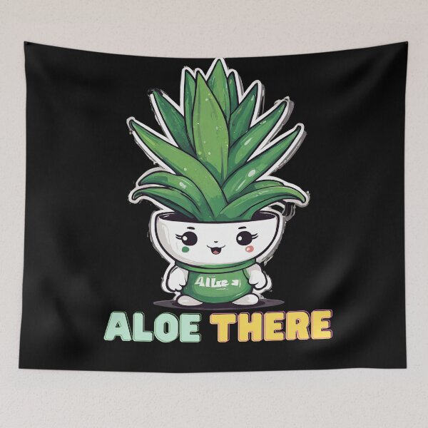 Item preview, Aloe there Funny Cute Aloe Vera Saying Hello Succylent Pun designed and sold by CyberArtistOne.
