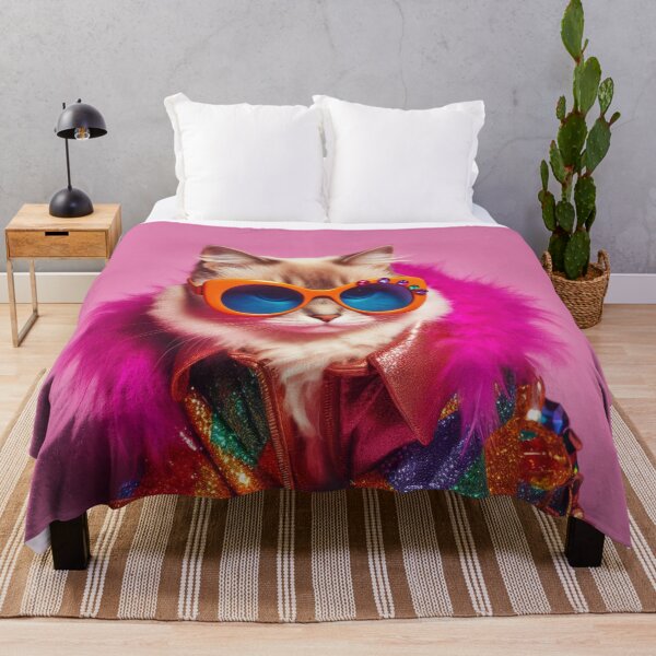 Item preview, Fashionista Rockstar Cat with Orange glasses designed and sold by clearviewstock.