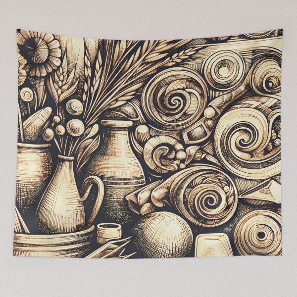 Item preview, Timeless Flora in Geometric Harmony designed and sold by PictorialWhimsy.