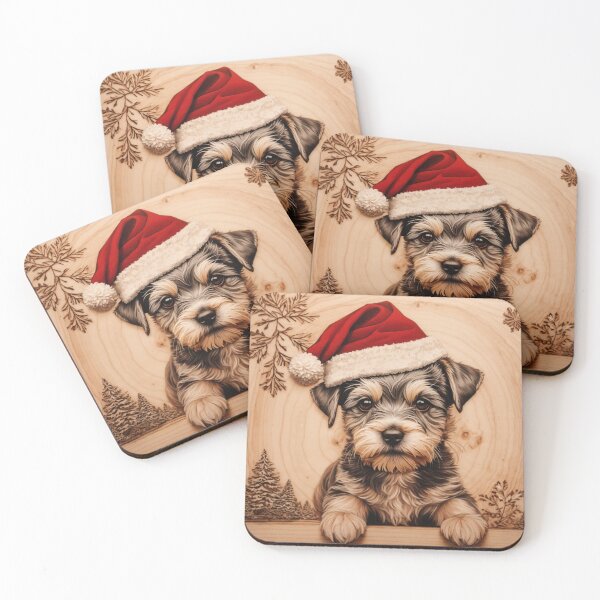 Item preview, Christmas with Miniature Schnauzer: The Endearing Elegance of Wood (Pyro Pets Art - 184) designed and sold by pyropetsart.