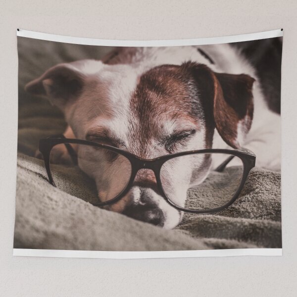 Item preview, Sleeping Jack Russell Terrier Dog Wearing Glasses designed and sold by TheAnimalZ00.