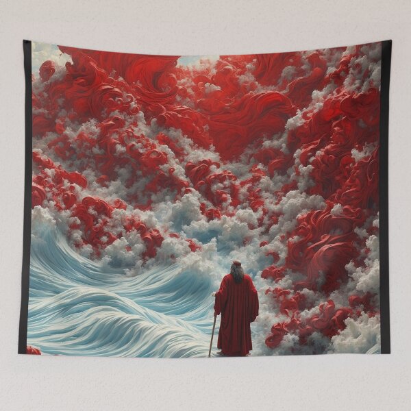 Artikelvorschau, Fraktales Bild von Moses, der das Rote Meer teilt. entworfen und verkauft von nyathiwa.