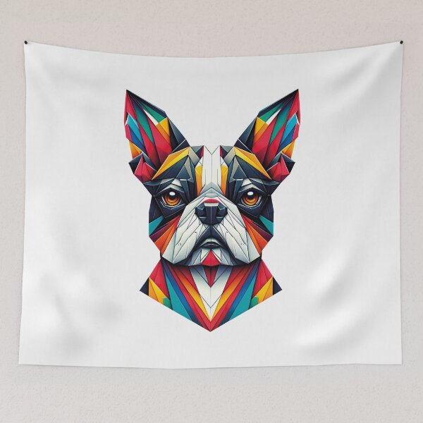 Item preview, Boston Terrier t-shirt origami funny cute designed and sold by PrintyArts.