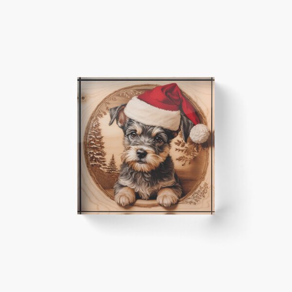 Item preview, Christmas with Miniature Schnauzer: The Endearing Elegance of Wood (Pyro Pets Art - 186) designed and sold by pyropetsart.