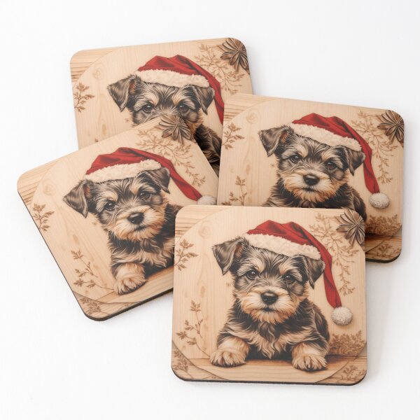 Item preview, Christmas with Miniature Schnauzer: The Endearing Elegance of Wood (Pyro Pets Art - 187) designed and sold by pyropetsart.