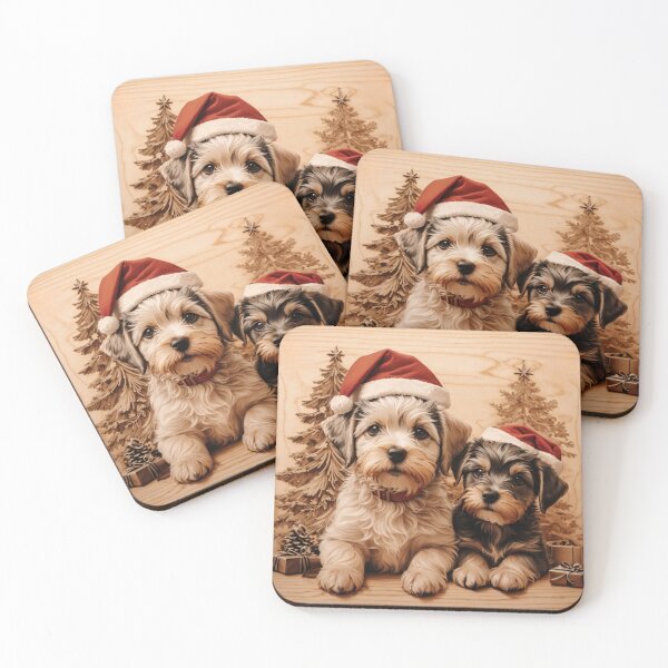 Item preview, Christmas with Miniature Schnauzer: The Endearing Elegance of Wood (Pyro Pets Art - 188) designed and sold by pyropetsart.