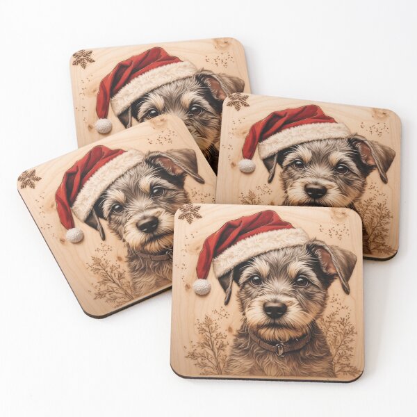 Item preview, Christmas with Miniature Schnauzer: The Endearing Elegance of Wood (Pyro Pets Art - 189) designed and sold by pyropetsart.