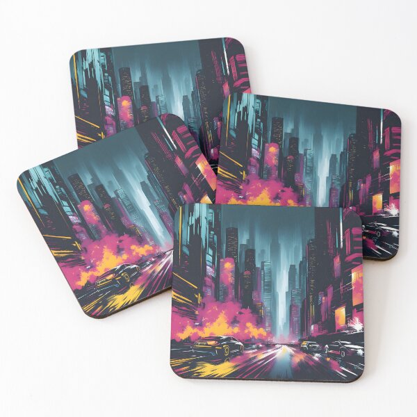 Item preview, Metropolis Chromatic: A Cyberpunk Symphony of Vector Sprays and Dynamic Brushstrokes designed and sold by aguia-est-123.