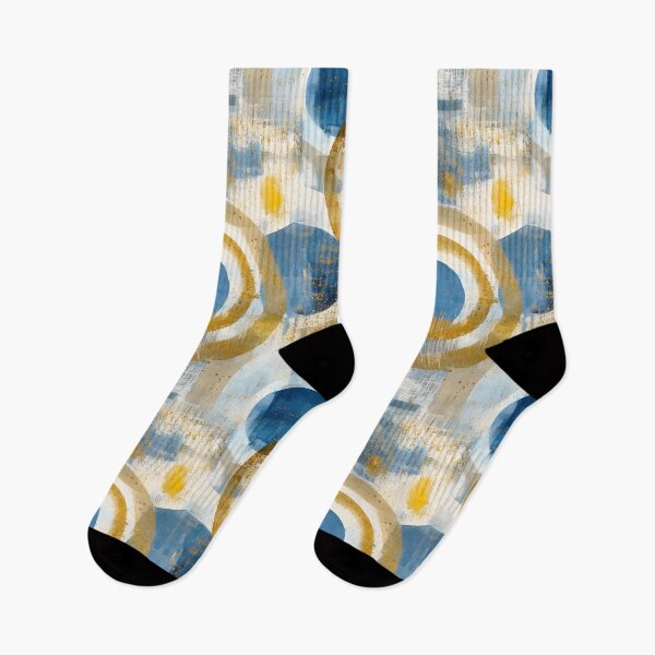 Item preview, Gold and Blue Circles Geometric Pattern designed and sold by Miriam-Feyga Bunimovich.