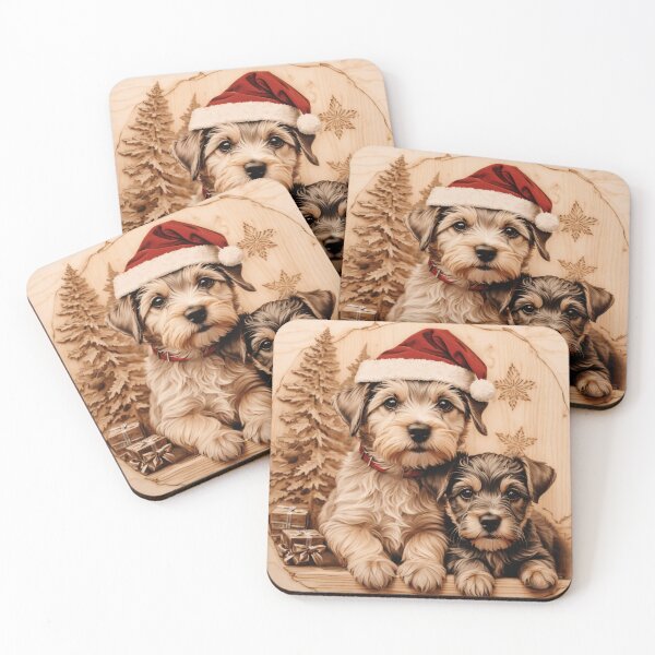 Item preview, Christmas with Miniature Schnauzer: The Endearing Elegance of Wood (Pyro Pets Art - 190) designed and sold by pyropetsart.