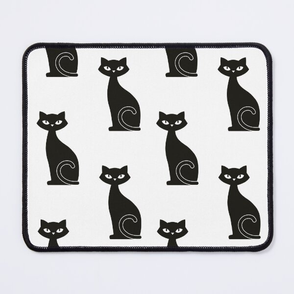 Item preview, Black Cat Pattern White Background designed and sold by TenebrousRose.