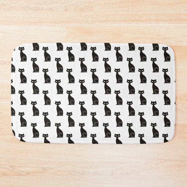 Item preview, Black Cat Pattern White Background designed and sold by TenebrousRose.
