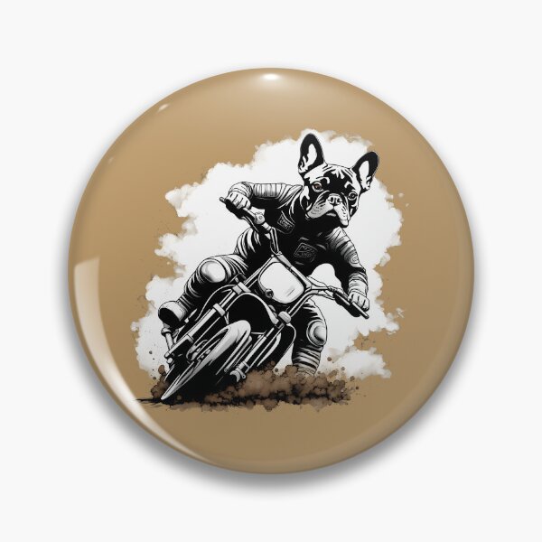 Item preview, French bulldog rides motocross designed and sold by Channel1Design.