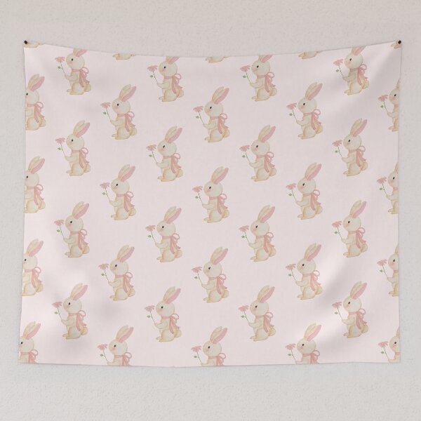 Item preview, Coquette bunny with pink ribbon designed and sold by StudioPandC.