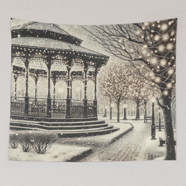 Item preview, Enchanted Winter Evening in Snowy Park designed and sold by PictorialWhimsy.
