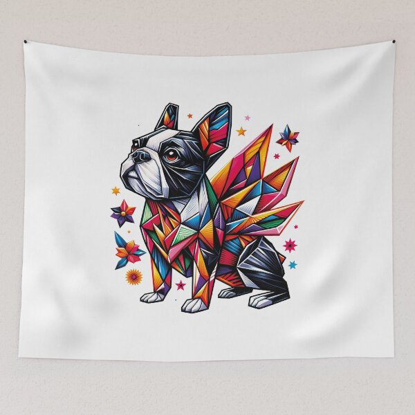 Item preview, Boston Terrier t-shirt origami funny cute designed and sold by PrintyArts.