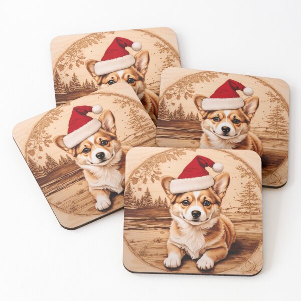 Item preview, Christmas with Pembroke Welsh Corgi: The Charismatic Spirit of Wood (Pyro Pets Art - 193) designed and sold by pyropetsart.