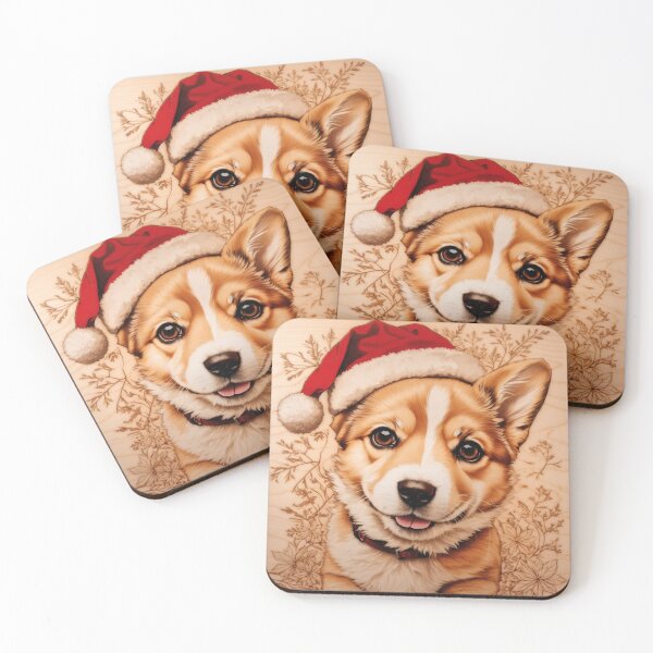 Item preview, Christmas with Pembroke Welsh Corgi: The Charismatic Spirit of Wood (Pyro Pets Art - 194) designed and sold by pyropetsart.