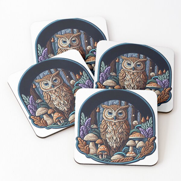 Item preview, Owl's Mystical Woodland Embroidery-Style Patch designed and sold by #Adulting Central.