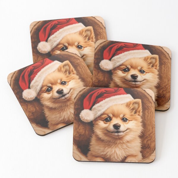 Item preview, Christmas with Pomeranian: The Spirited Charm of Wood (Pyro Pets Art - 198) designed and sold by pyropetsart.