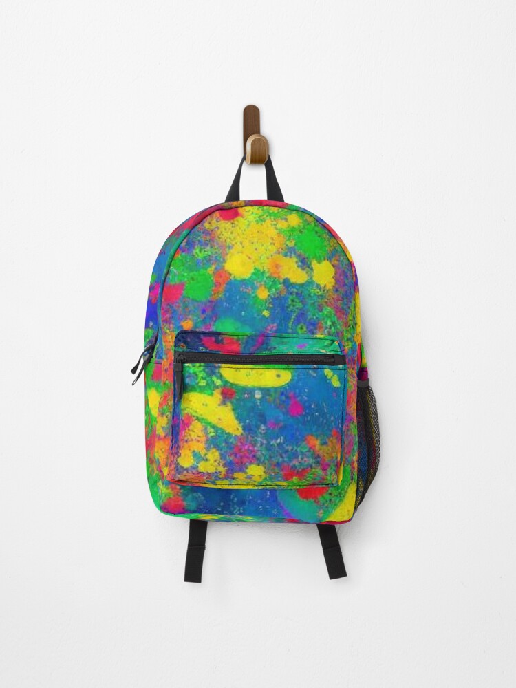 Thumbnail 1 of 3, Backpack, Abstract Colorful Paint Splatter designed and sold by calibrit.