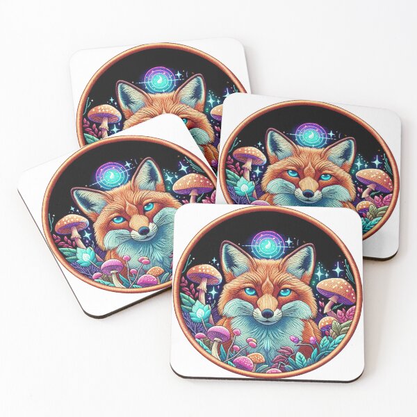 Item preview, Cosmic Fox Astral Garden Embroidery-Style Patch designed and sold by #Adulting Central.