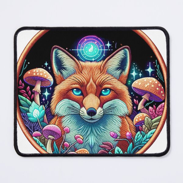 Item preview, Cosmic Fox Astral Garden Embroidery-Style Patch designed and sold by #Adulting Central.