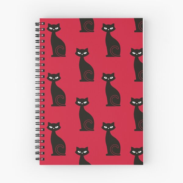 Item preview, Patrón De Gato Negro Sobre Fondo Rojo designed and sold by TenebrousRose.