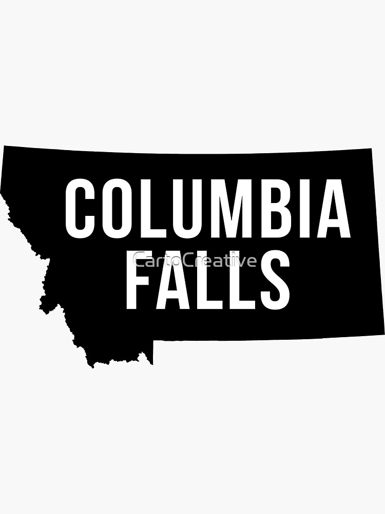 "Columbia Falls, Montana Silhouette" Sticker by CartoCreative Redbubble