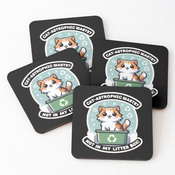 Item preview, Cat-astrophic Waste? Not in My Litter Box! - Eco-Friendly Kitty Litter Humor designed and sold by simonbluevski.