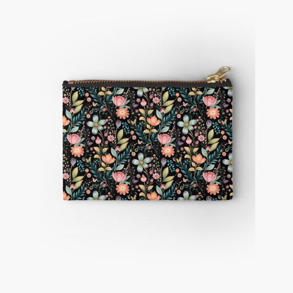 Item preview, Elegant flowers and leaves on black designed and sold by PreetyYO.