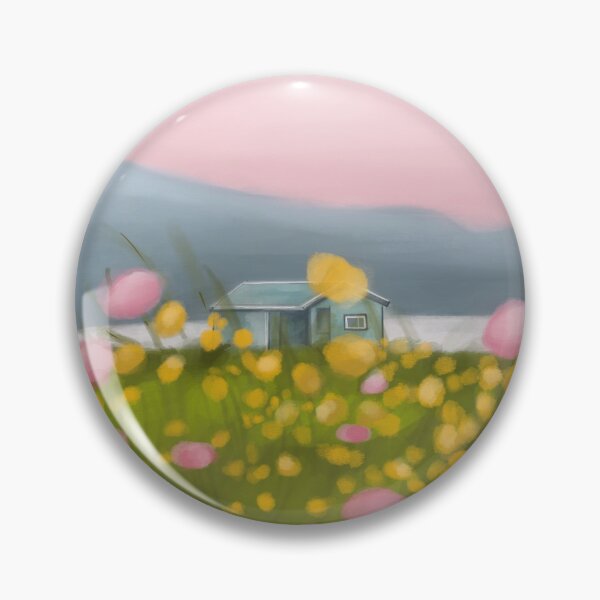 Item preview, Pretty Pastel Cabin Landscape w Flowers designed and sold by jessvaluchart.