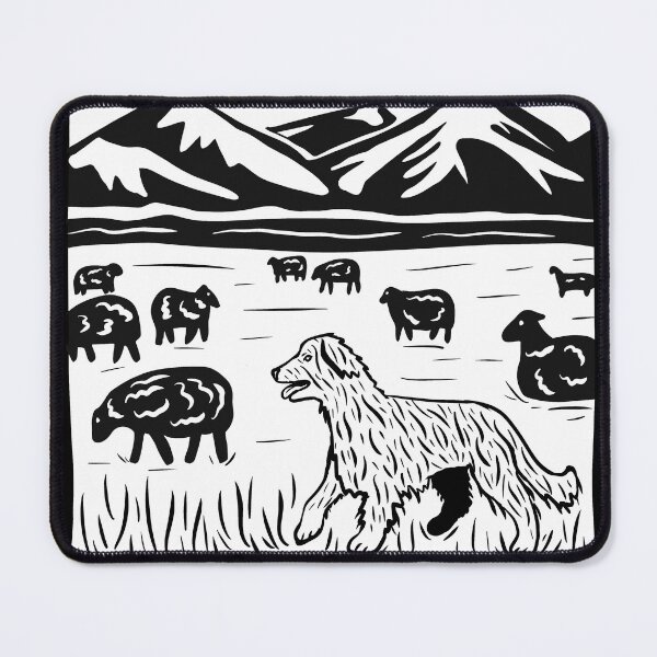 Item preview, Pyrenean Shepherd Stamp Art designed and sold by BrinaDraws.