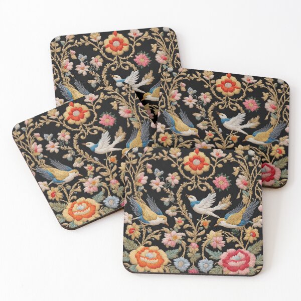 Item preview, Birds in garden embroidery print designed and sold by AI  © ZORIANA.