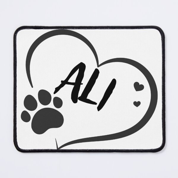 Item preview, Ali pet dog or cat name in a heart with a paw, great gift for dog or cat owners designed and sold by OCS1337.