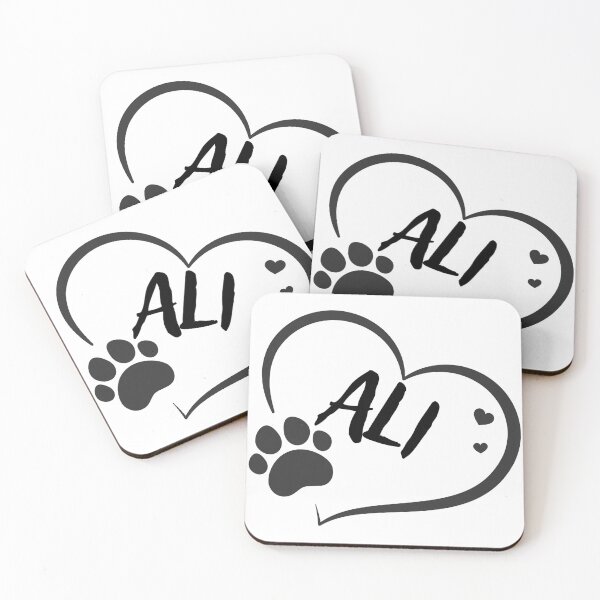 Item preview, Ali pet dog or cat name in a heart with a paw, great gift for dog or cat owners designed and sold by OCS1337.