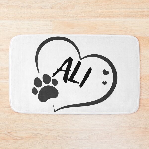 Item preview, Ali pet dog or cat name in a heart with a paw, great gift for dog or cat owners designed and sold by OCS1337.
