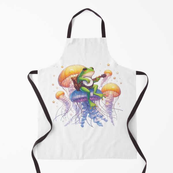 Item preview, Frog Playing Banjo On Magic Flying Jellyfish designed and sold by UnrealQuake.