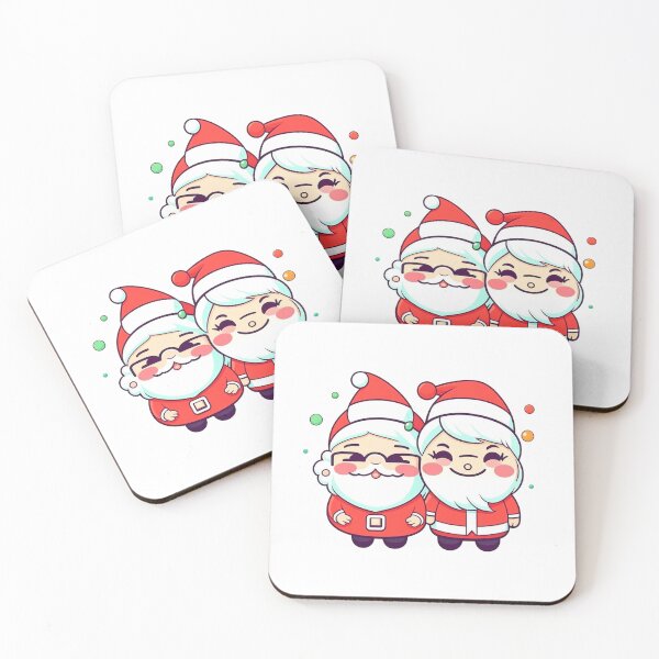 Item preview, Cute Mr and Mrs Santa Claus Kawaii Christmas designed and sold by SantasHelpers.