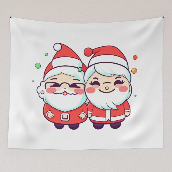 Item preview, Cute Mr and Mrs Santa Claus Kawaii Christmas designed and sold by SantasHelpers.