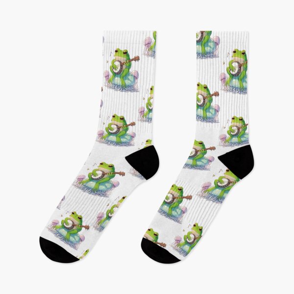 Item preview, Frog Playing Banjo On Magic Flying Jellyfish designed and sold by UnrealQuake.